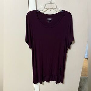 LOGO by Lori Goldstein Women's Deep Purple Top tunic sz 1X